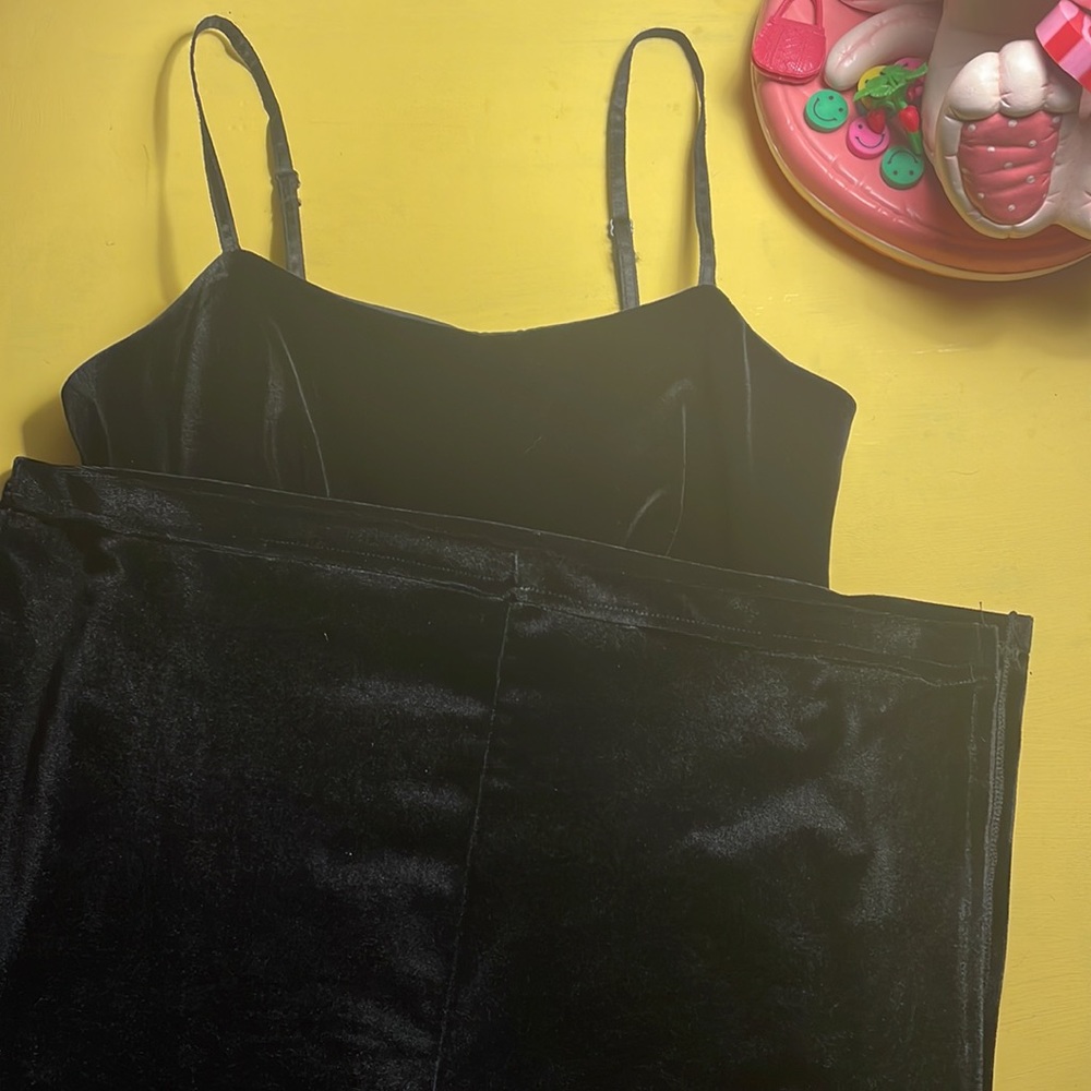 Vintage 90s M-Studio Black Velvet Gothic Dress 🥀 Size Small, Made in Canada